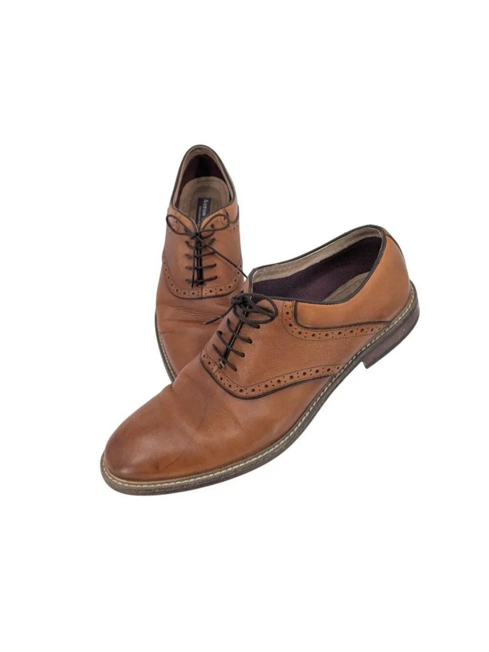Aston Grey Leather Oxford Dress Shoes Ybilia Brown Business Casual Formal Sz 9.5